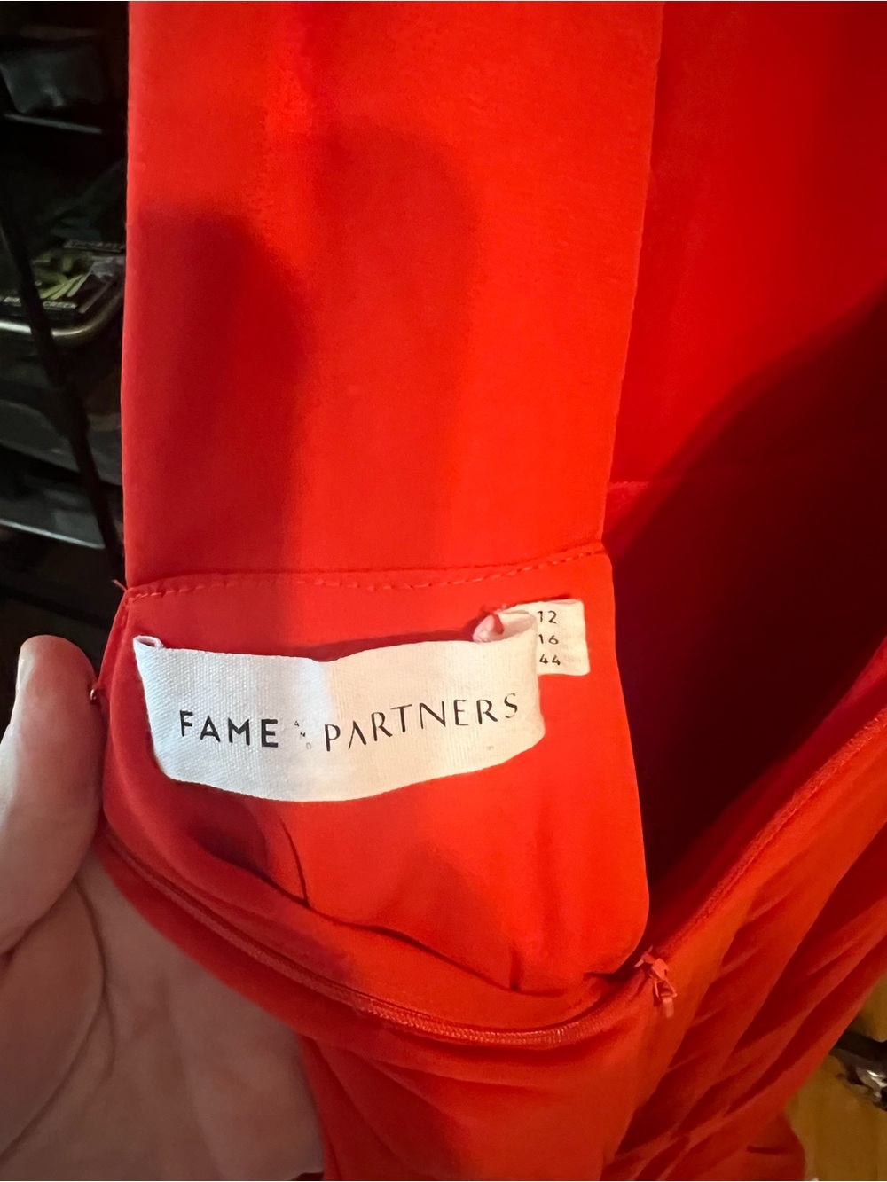 Fame and Partners Sunset Orange Maxi V-neck Pleated Gown - Picture 4 of 4